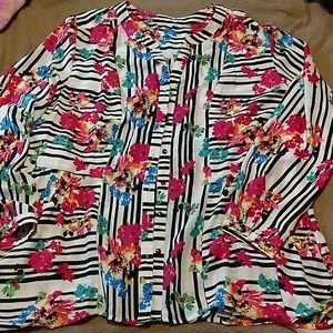 Floral button up blouse